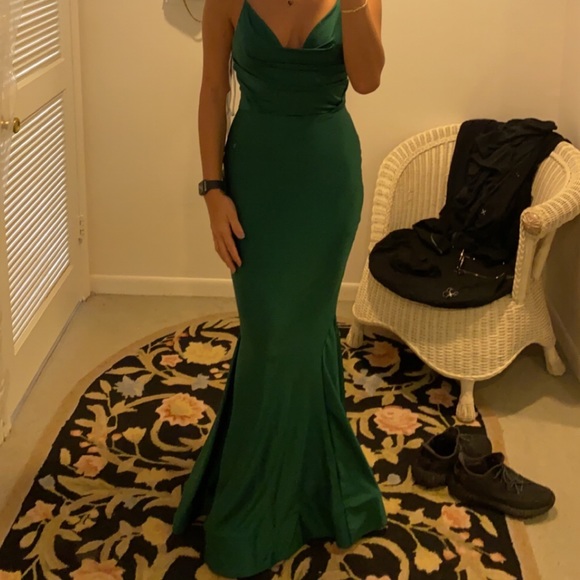 Dresses & Skirts - Green Satin Dress